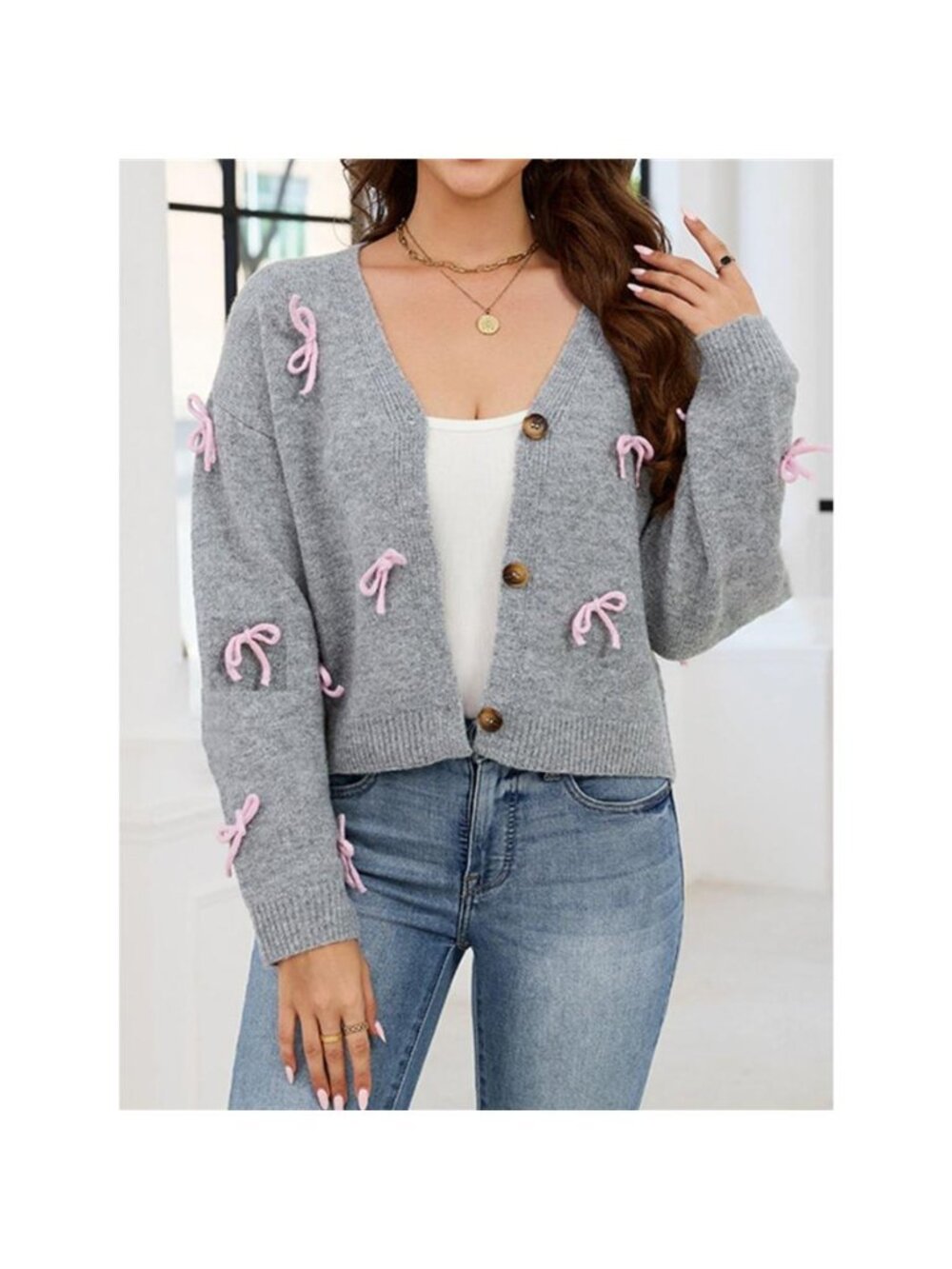 Bow Button Up Cardigan